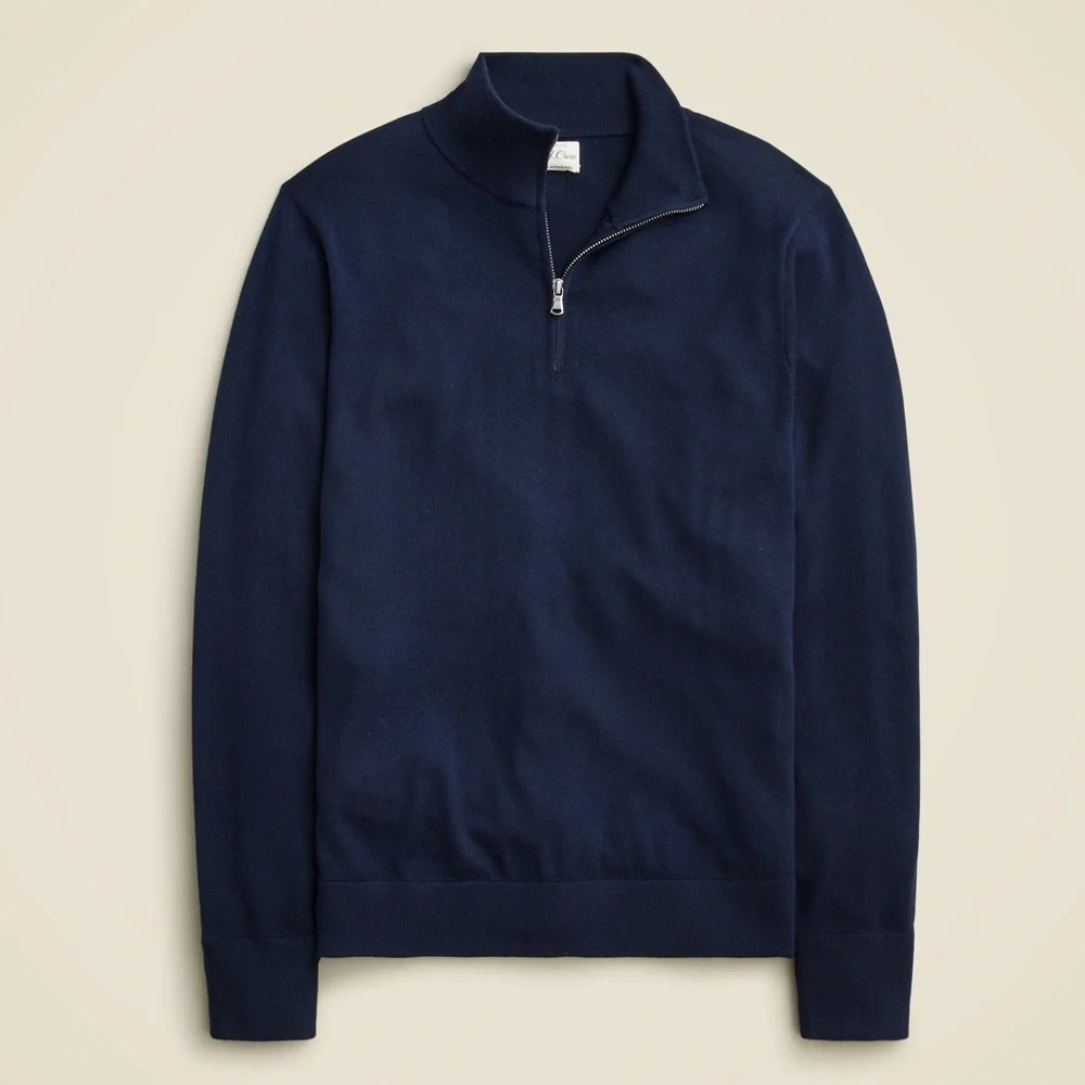 J. Crew Half-Zip Navy Sweater Size Medium Men’s Cotton